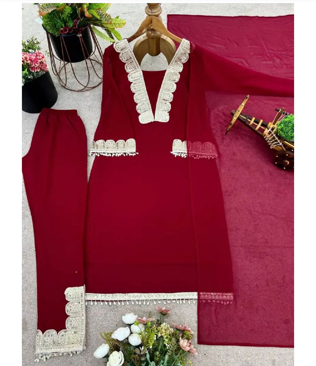 Georgette Sequence Three Piece 3