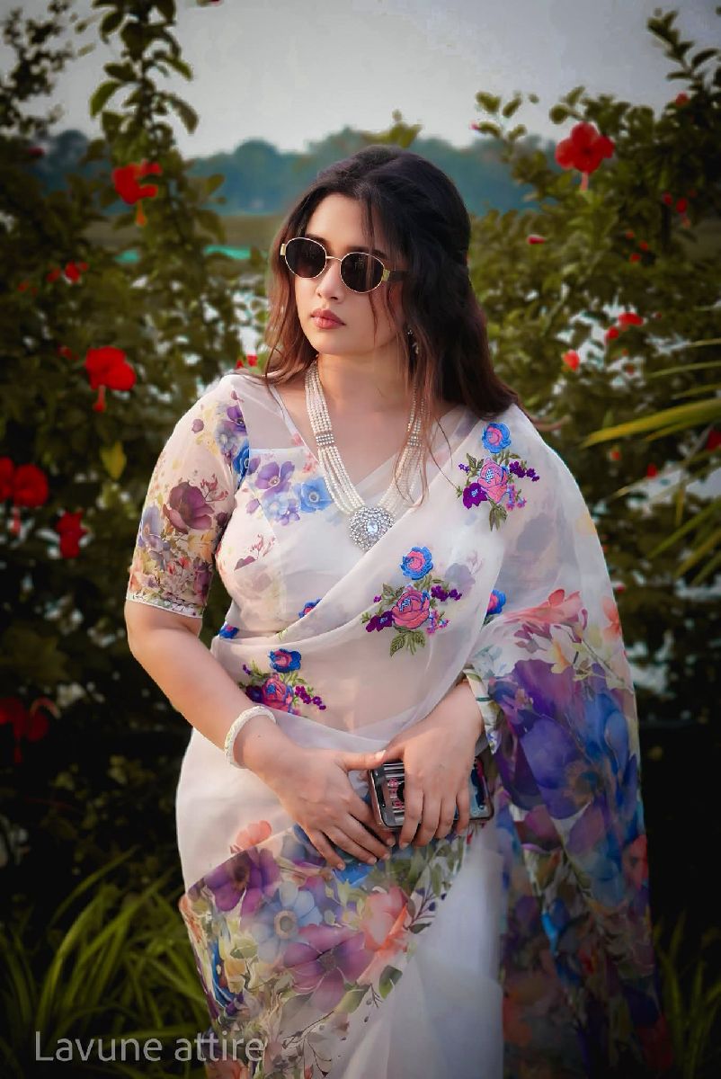 Chanderi silk sharee with blause pcs 2