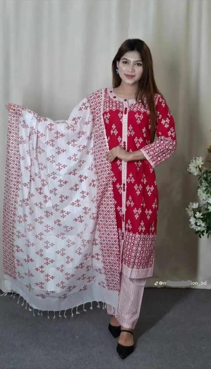 Cotton Readymade Three Piece