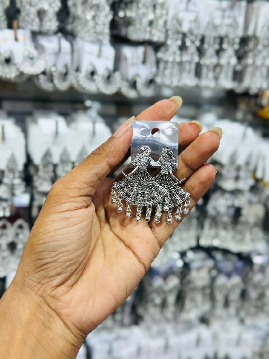 Oxidize Silver Jhumka 3