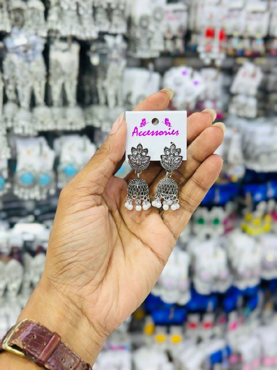 Oxidize Silver Jhumka 2