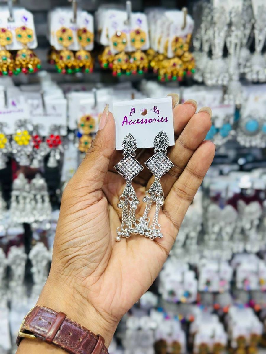 Oxidize Silver Jhumka