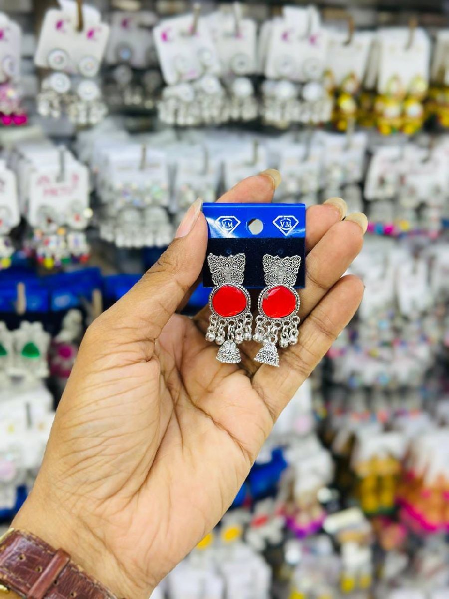 Oxidiza Red Jhumka 3