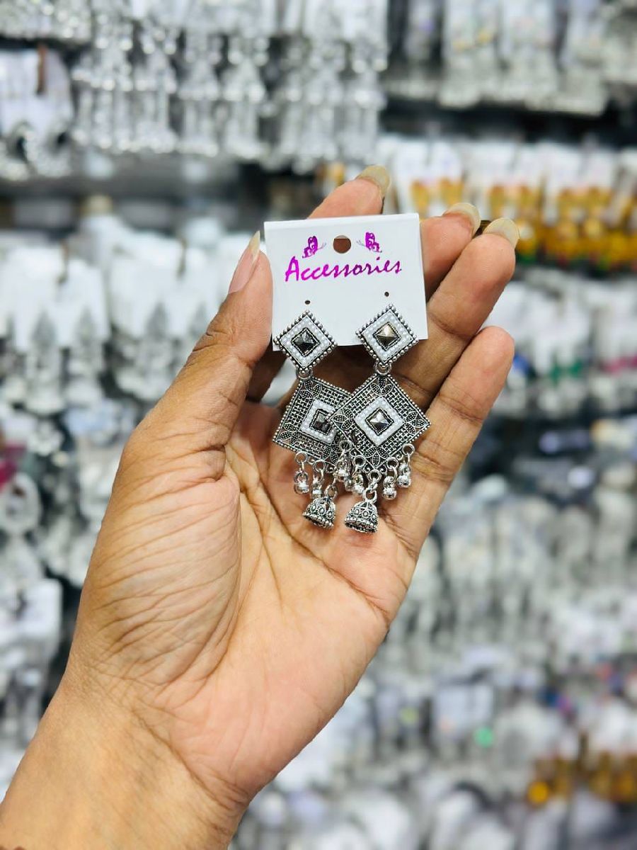 Oxidize Silver Jhumka