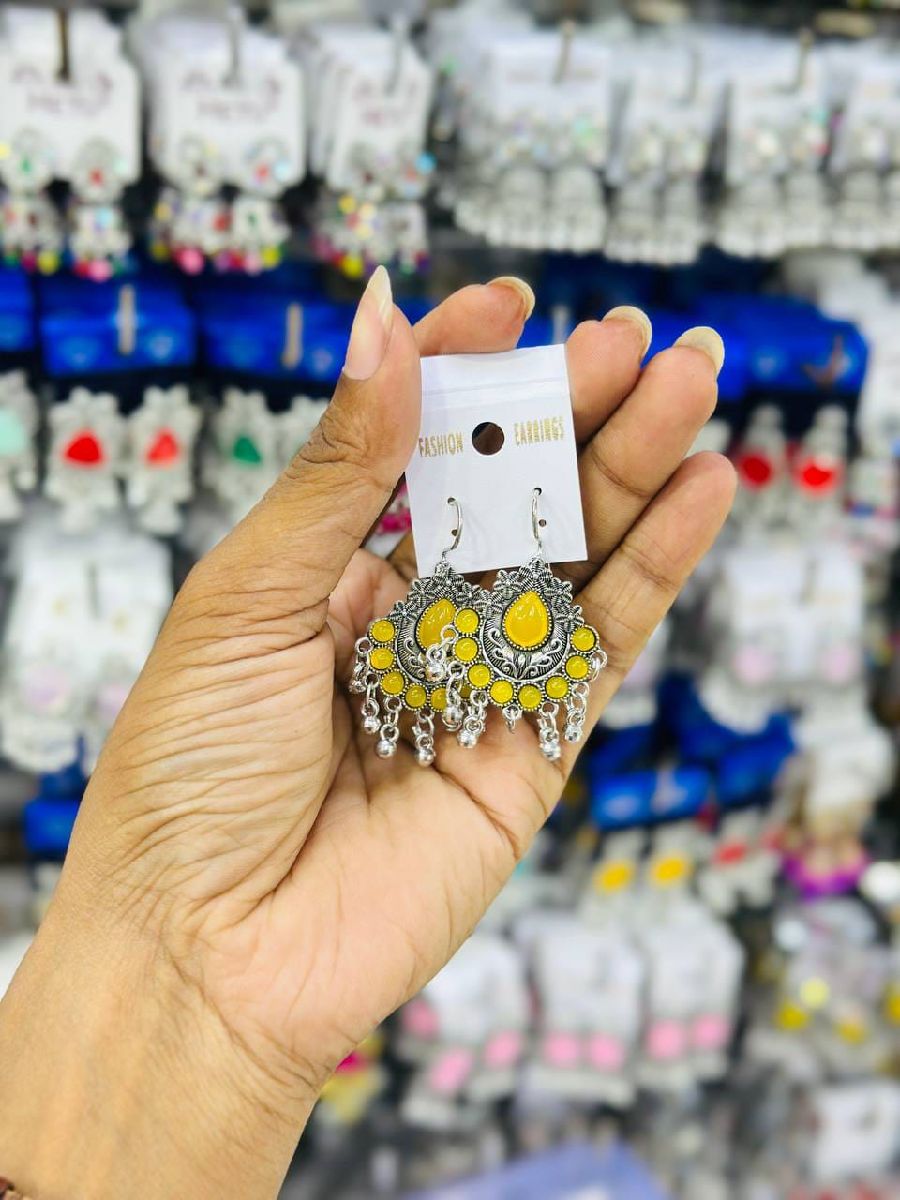 Oxidize Yellow Jhumka