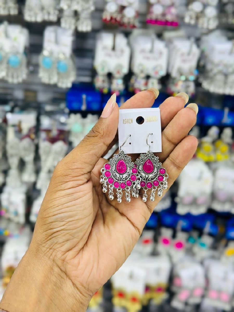 Oxidize Pink Jhumka