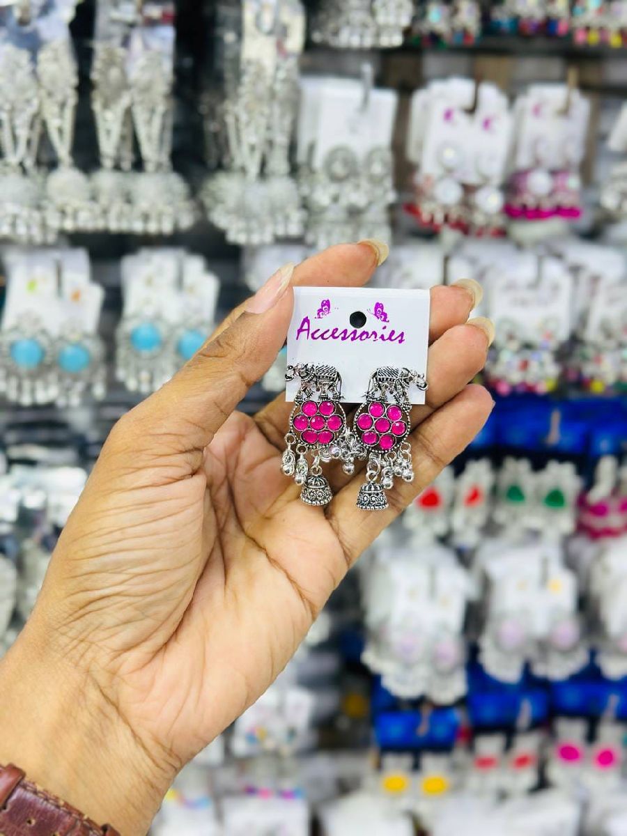 Oxidize Pink Jhumka 2