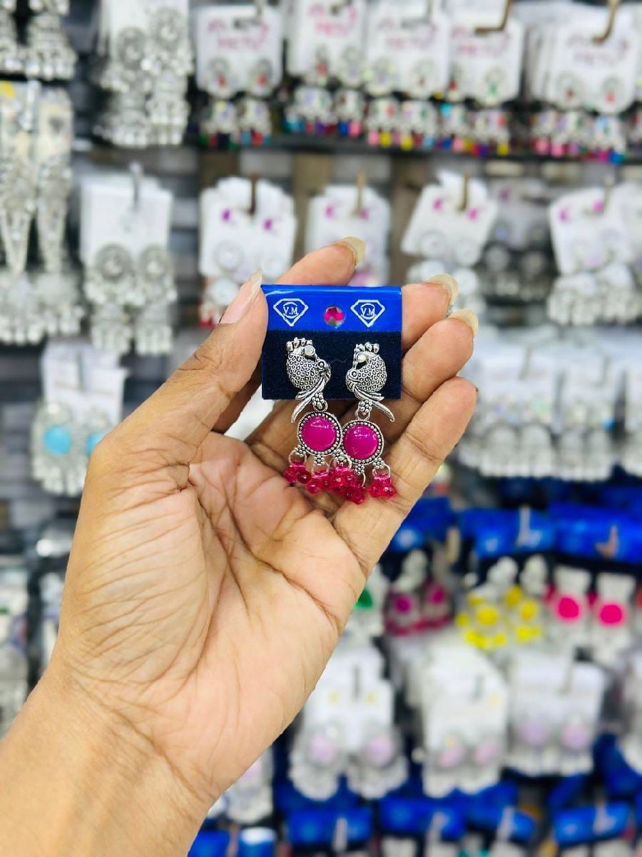 Oxidize Pink Jhumka 3