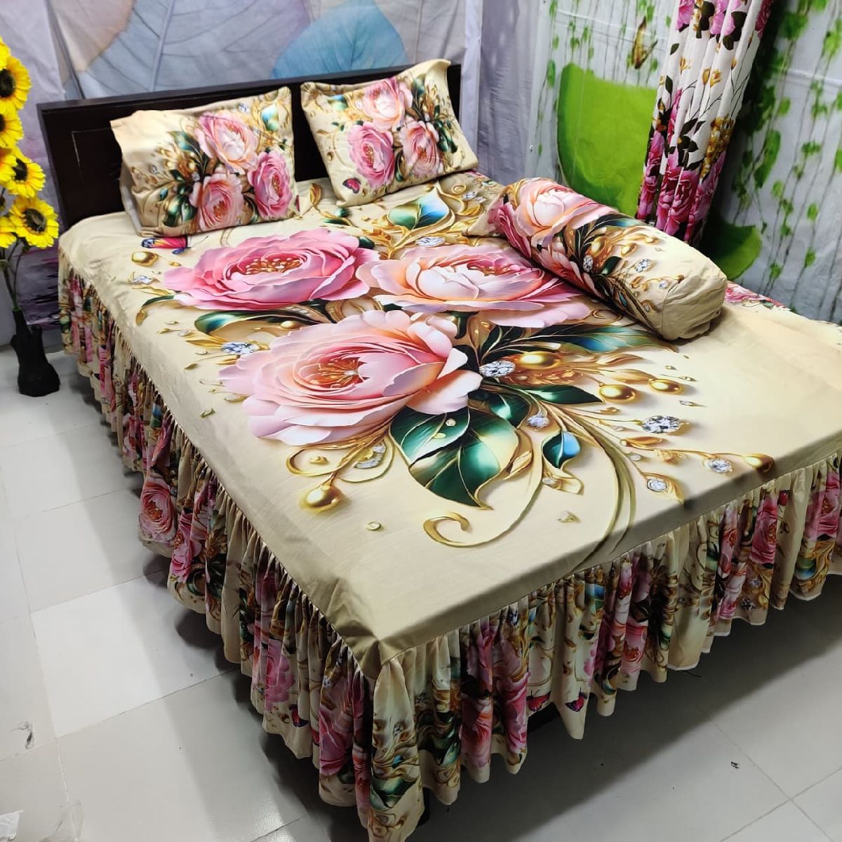 থ্রি ডি কুচি বিছানার চাদর