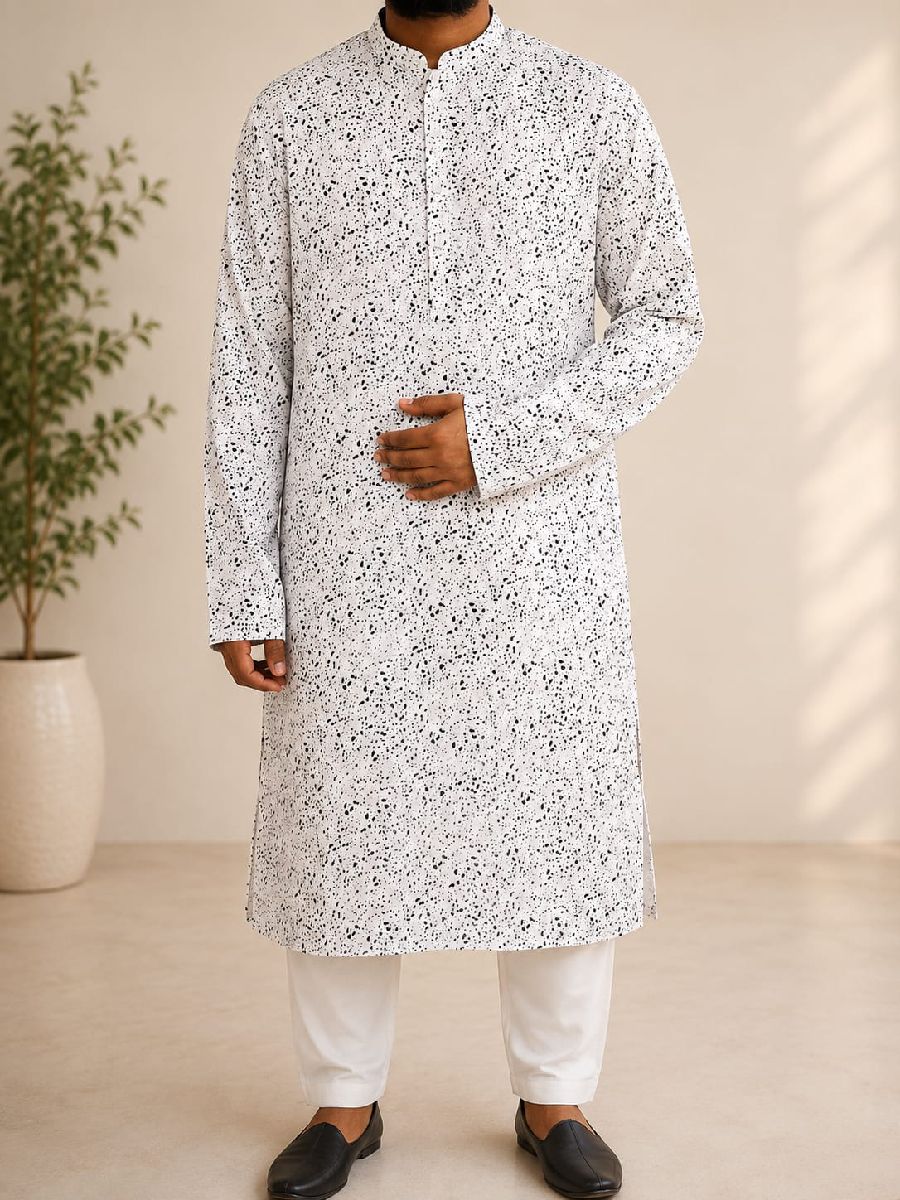 Premium Cotton Print Panjabi