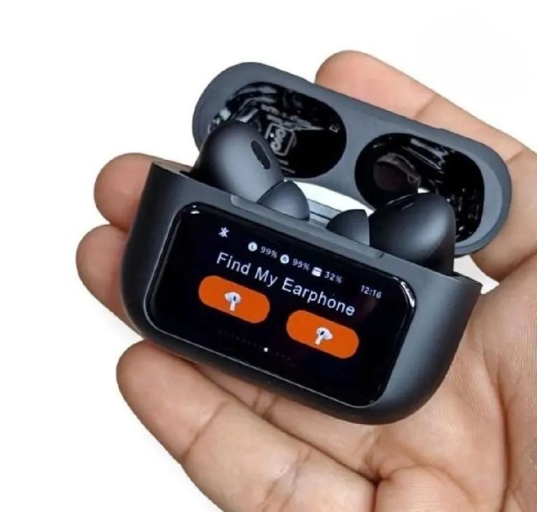 A9 Pro ANC Earbuds Touch Screen Display Black/white 3
