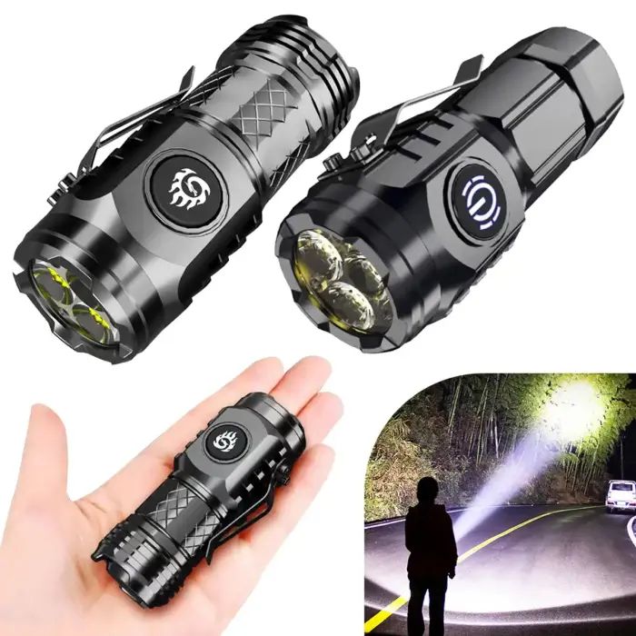 High Power 20W Ultra Powerful Type-C Rechargeable LED Tactical Flashlight 2