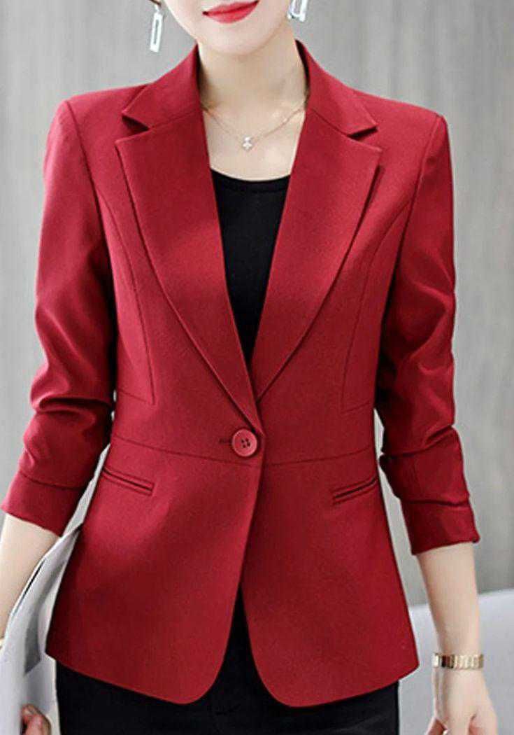 China sweet leather fabric Ladies Winter Blezer 2