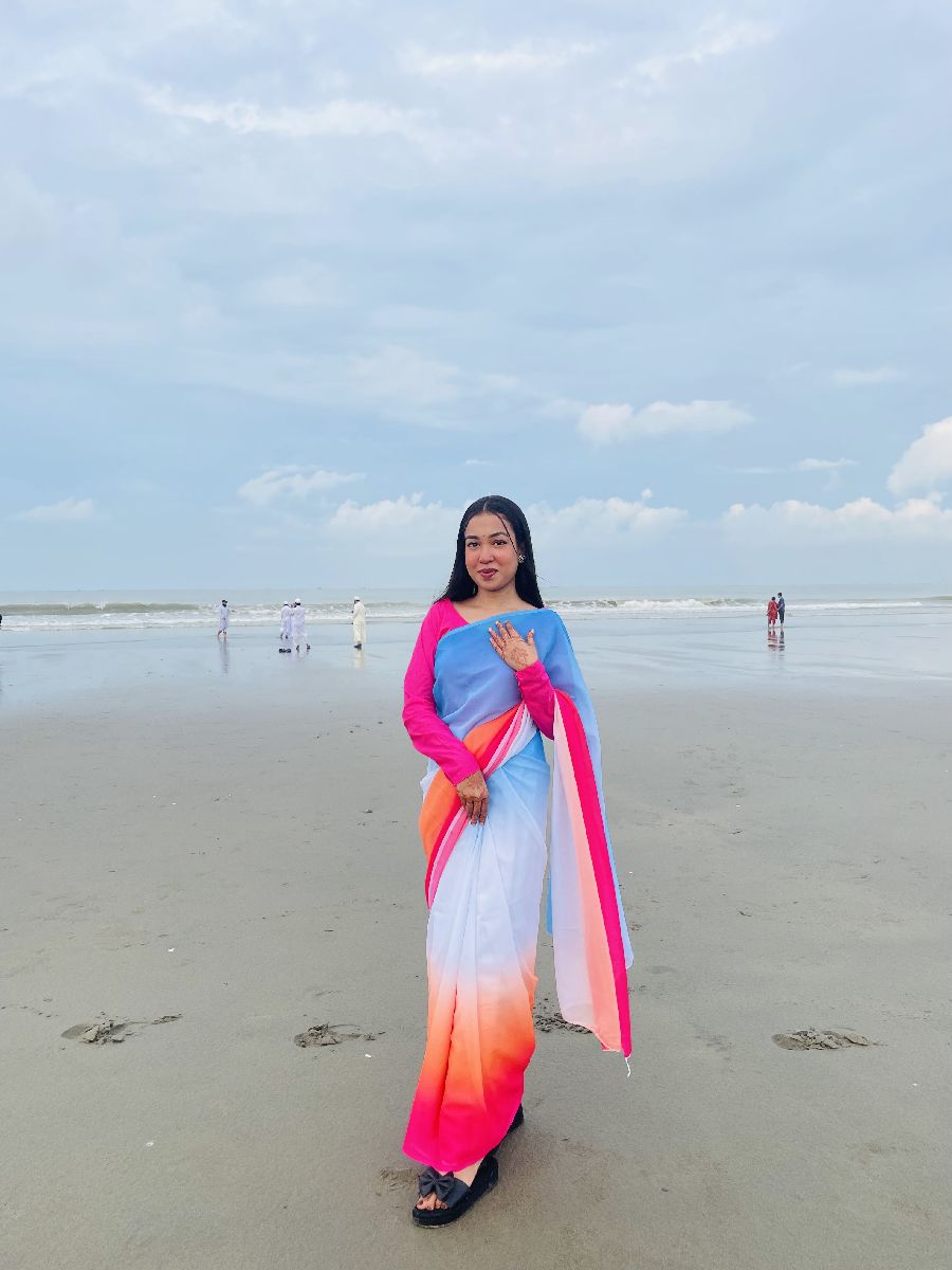 মাল্টিকালার গ্রেডিয়েন্ট শাড়ি 2