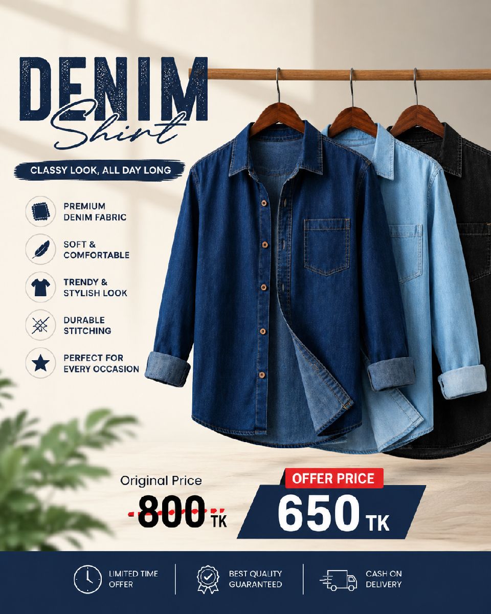 👔 Stylish Denim Shirt for Men | Premium Quality