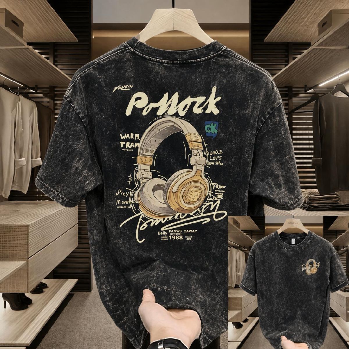 Premium Acid Wash Drop Shoulder T-Shirt 3
