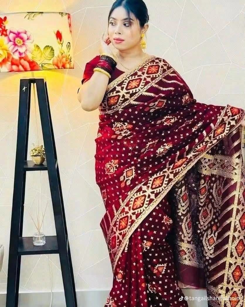 Virul Jamdani Saree with Blause pcs
