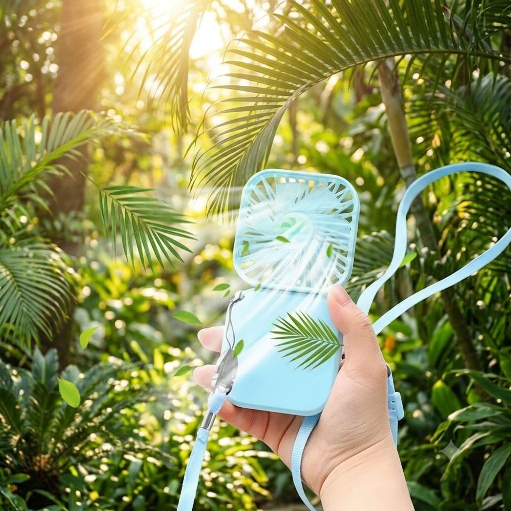 Multi Function Three Speed Hanging Mini Neck Fan 2