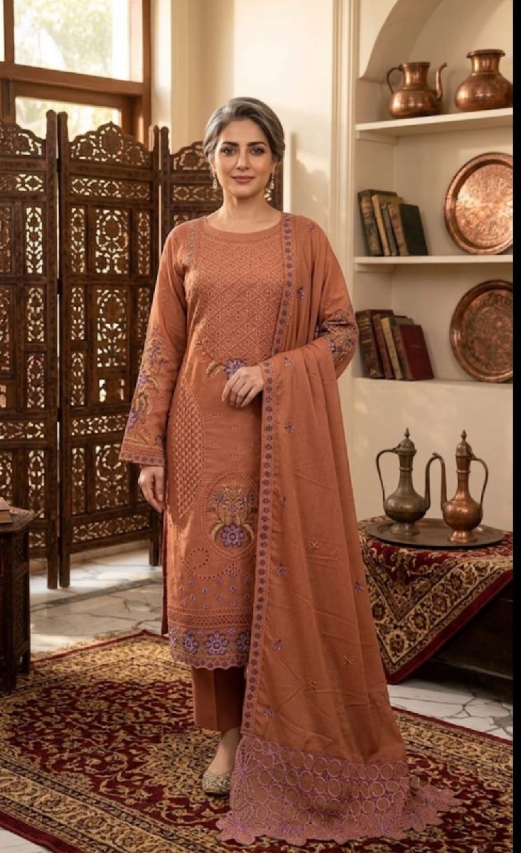 Cotton Unstitched Three Piece 3