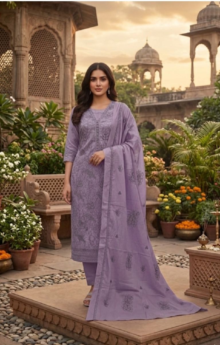 Cotton Unstitched Three Piece 2