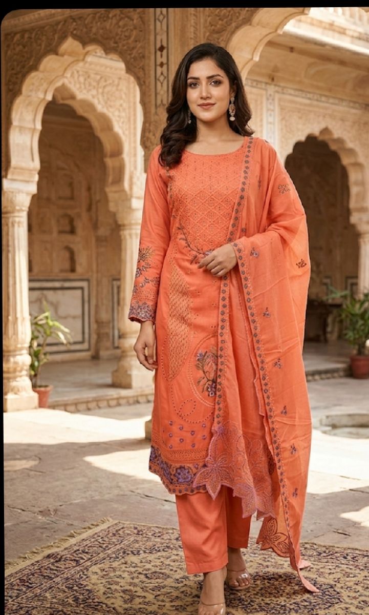Cotton Unstitched Three Piece 3