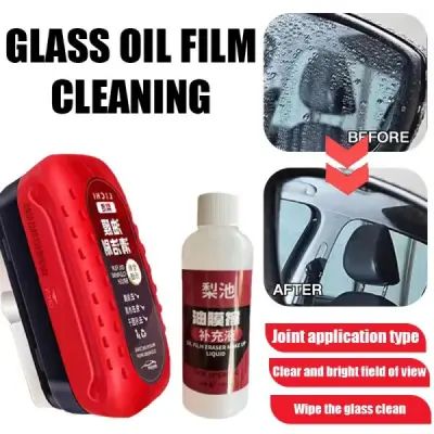 Glass Oil Film Remover Powerful Windshield Cleaner with 50ml refill 3