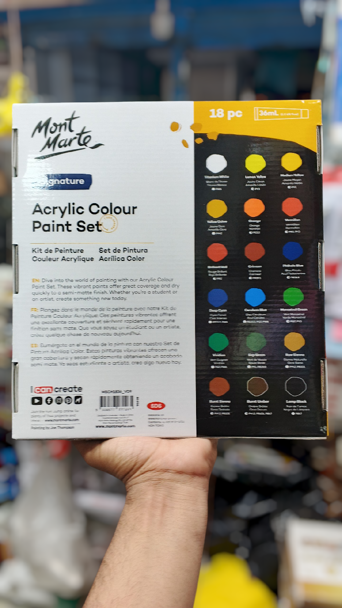 🎨 Mont Marte  Acrylic Colour Set - 18টি রঙ, 36 মি.লি. 2