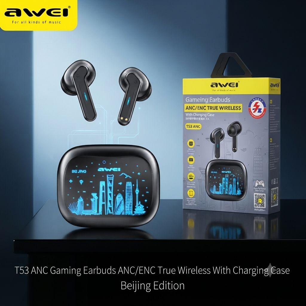 Awei T53 ANC Active Noise Cancellation Wireless Earbuds | প্রিমিয়াম সাউন্ড ও ডিপ নয়েজ ক্যান্সেলেশন