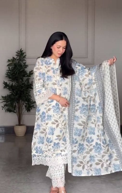 কটন এমব্রয়ডারি 3 পিচ