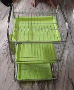 Premium Quality 3 layer kitchen rack green 3
