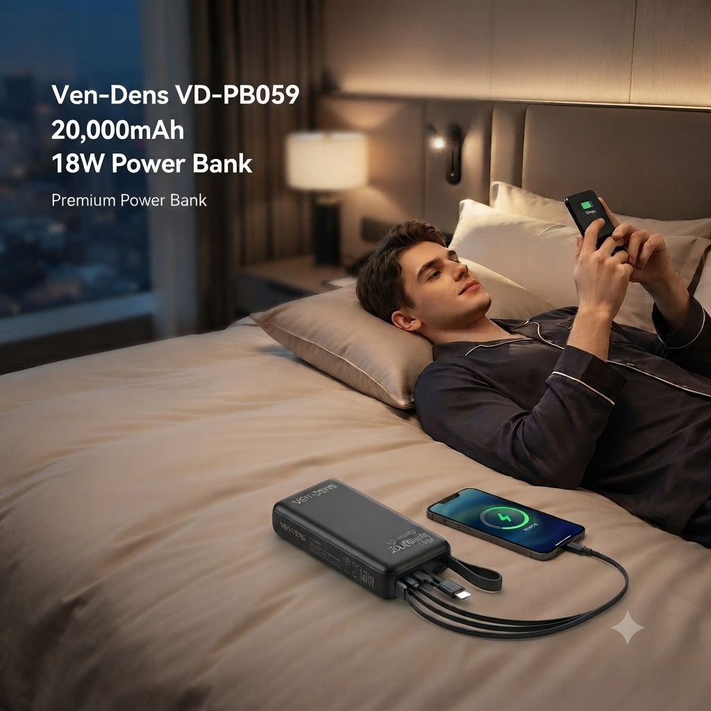Ven-Dens VD-PB059 ২০,০০০mAh ১৮W ফাস্ট চার্জিং পাওয়ার ব্যাংক 3