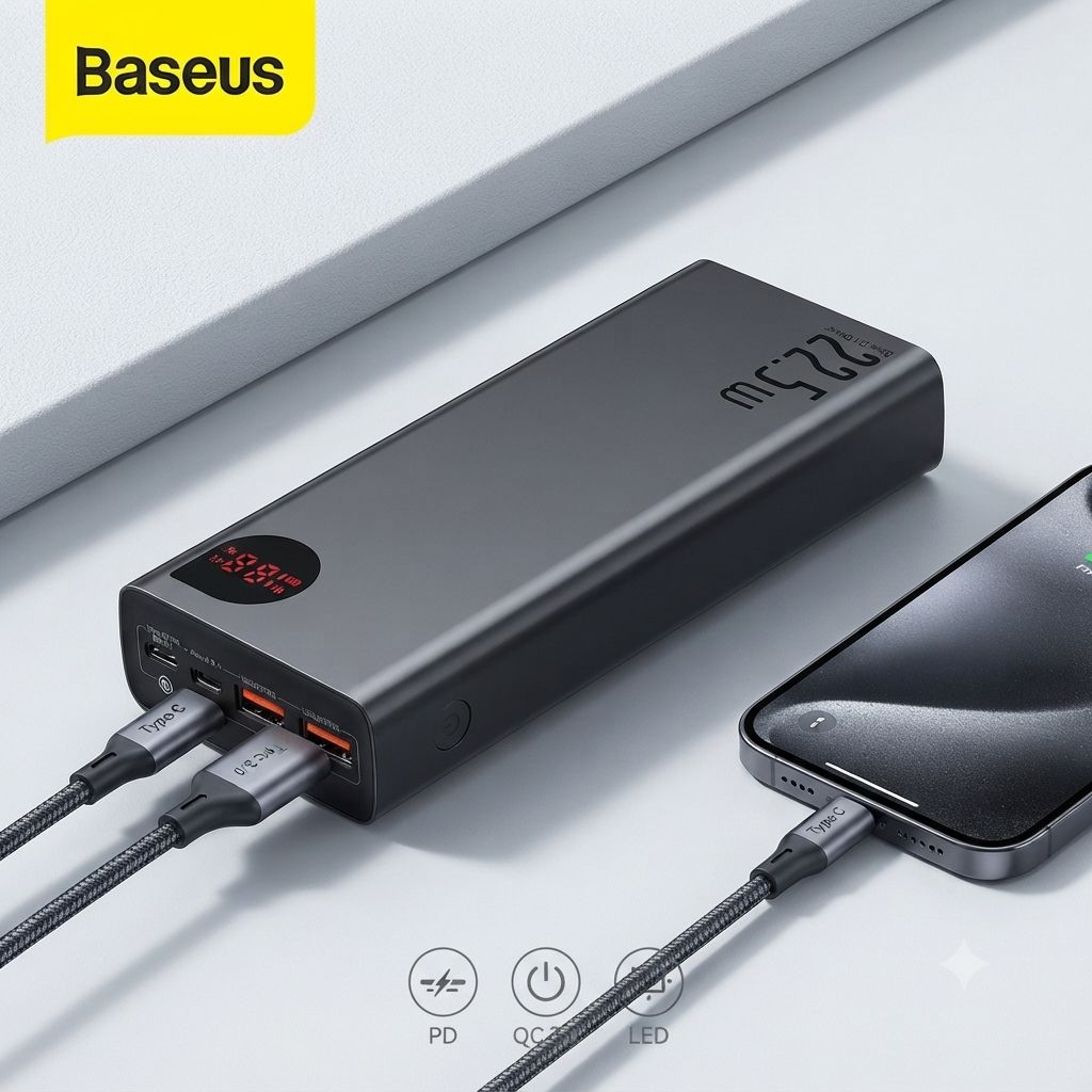 Baseus Adaman Metal Digital Display 20000mAh 22.5W Fast Charging Power Bank 3