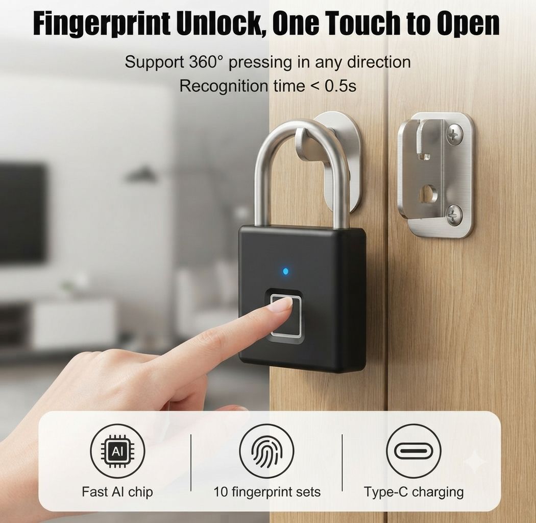Smart Fingerprint Padlock — আপনার সুরক্ষার আধুনিক চাবিকাঠি 3