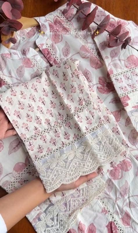 Cotton Embroidery Three Piece 3
