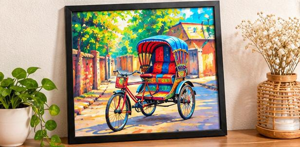 Rikshaw Painting Wall Frame