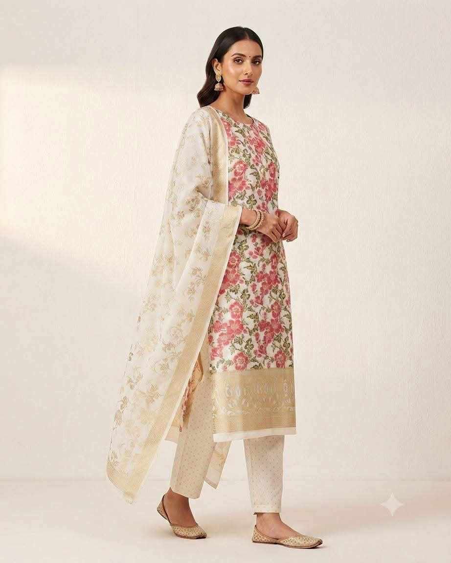 PREMIUM KHADDI COTTON SCREEN PRINT UNSTITCH 3PIC 2