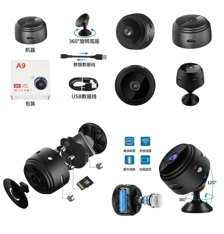 A9 Mini WiFi Camera 1080P Full HD Night Vision Wireless IP Camera 3