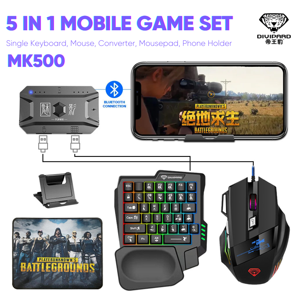 🎮 5 in 1 Gaming Keyboard & Mouse Combo – MK500