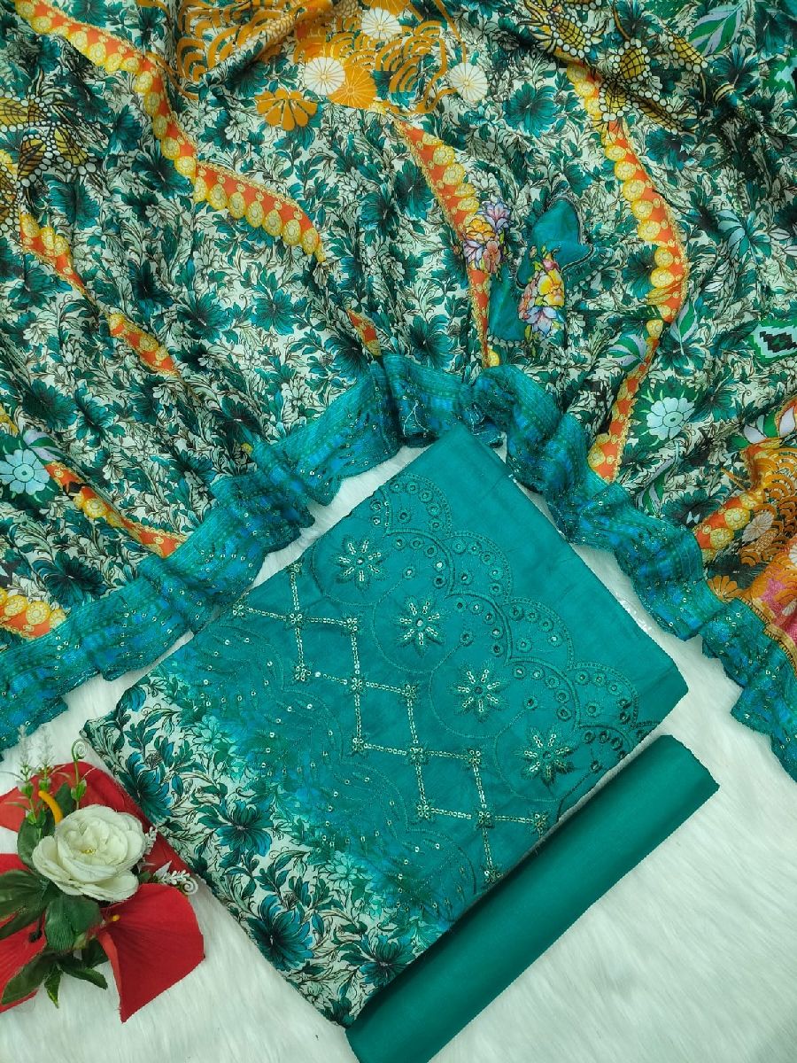 Unstitch Printed Three Piece