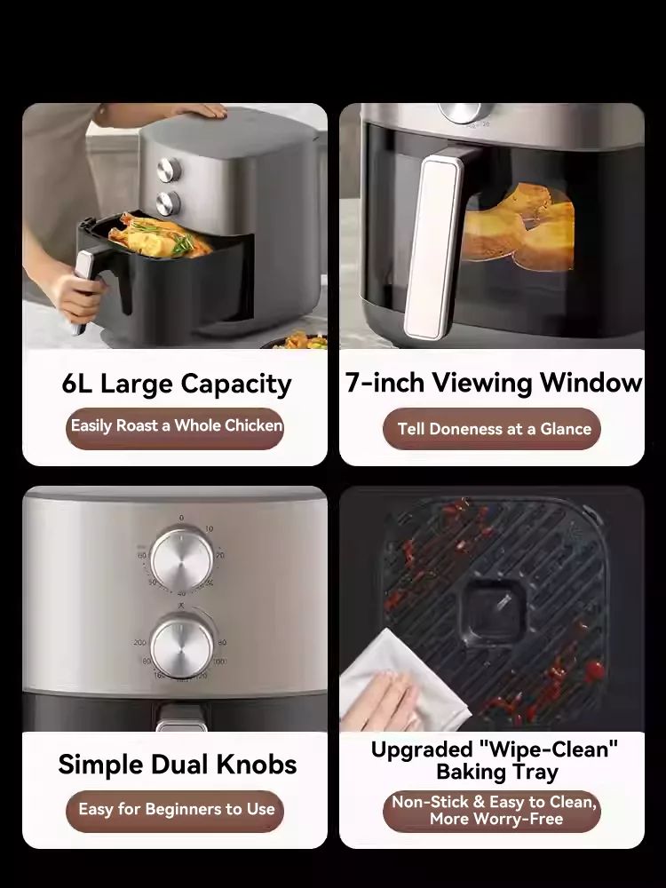 TQIU Air Fryer S1 6L Double Heating 2