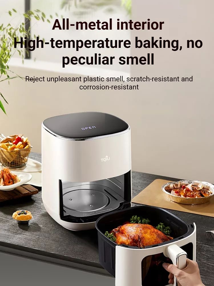 TQIU Air Fryer V4 Digital Control Panel 5L Double Heating 3