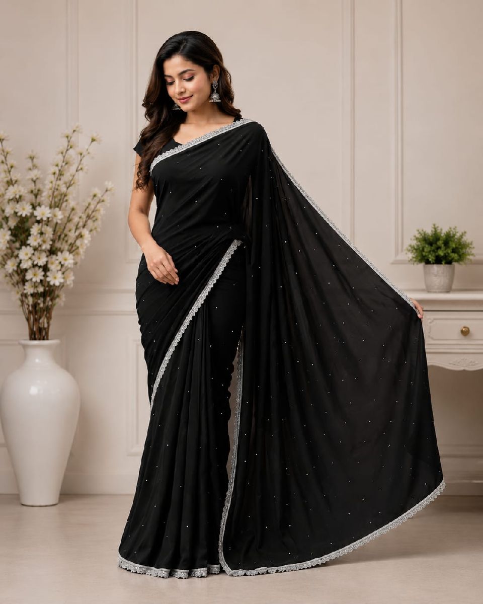 ইন্ডিয়ান জর্জেট শাড়ি 2