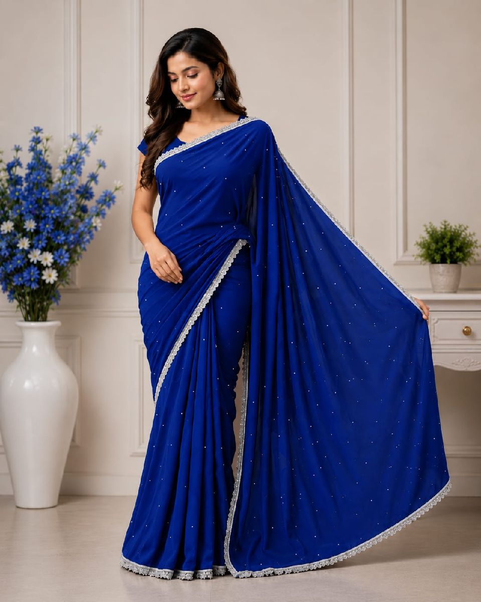 ইন্ডিয়ান জর্জেট শাড়ি 3