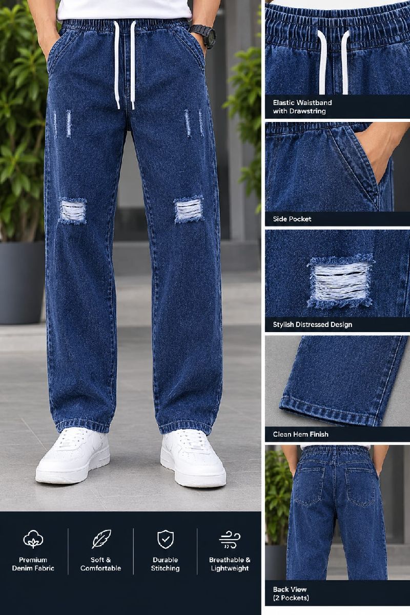 Stylish Semi Baggy Cargo Denim Pant 2