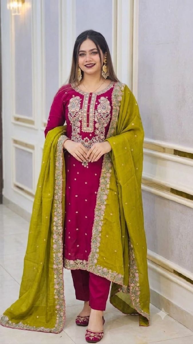 Sequence Embroidery Three PieceKamiz Fabrics CottonDesign: Embroidery and SequenceOrna Cotton embroiderySelowar CottonSize Measurement:S =34/36M=38/40L=42XL=44XXl 46
