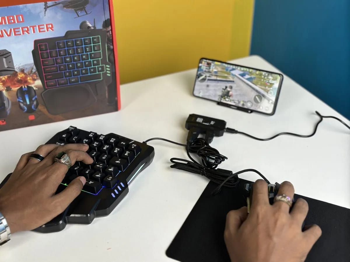 5 in 1 Mobile Game Combo Pack – Keyboard Mouse Phone Stand