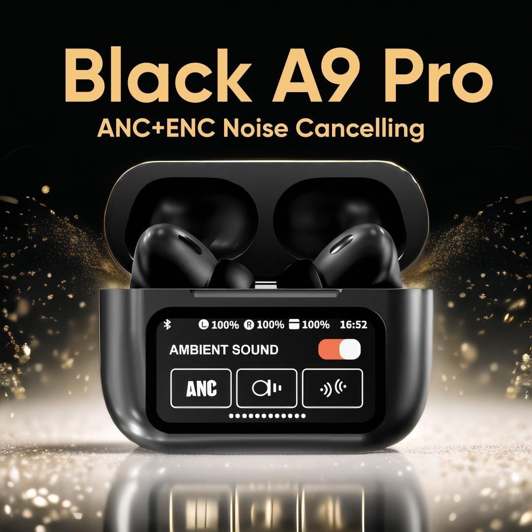A9 Pro Display EarPods Black ব্লুটুথ হেডফোন