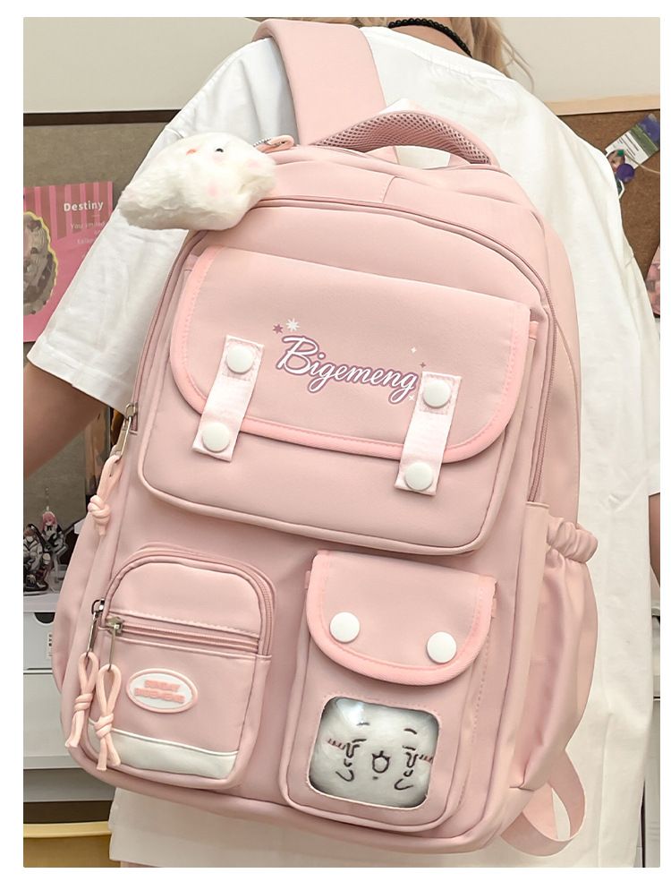 Student BackpackFor High School And Primary SchoolStudent Versatile Backpack Schoolbag with doll 2