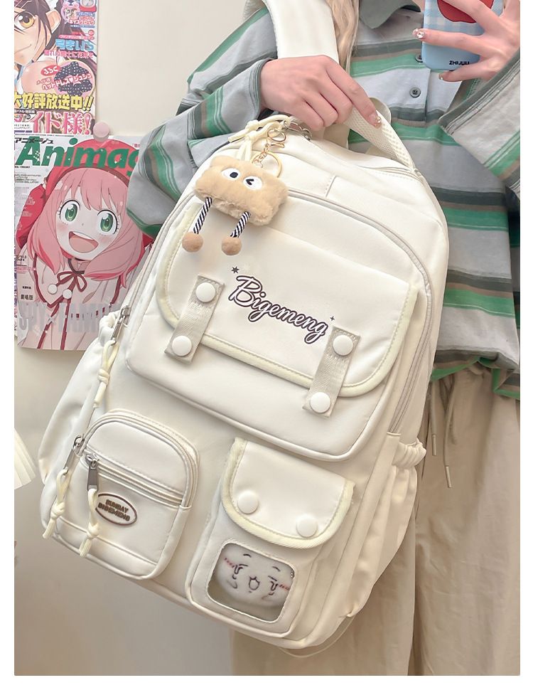 Student BackpackFor High School And Primary SchoolStudent Versatile Backpack Schoolbag with doll 3