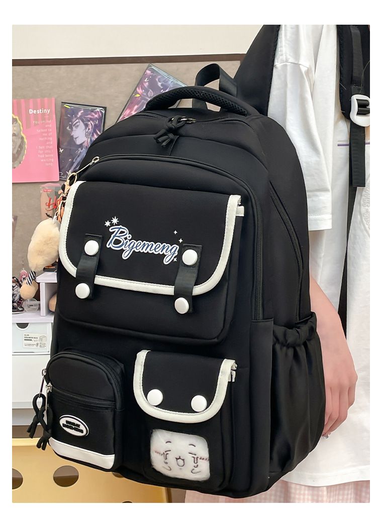 Student BackpackFor High School And Primary SchoolStudent Versatile Backpack Schoolbag with doll